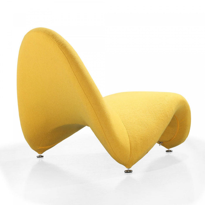 MoMa Modern Wool Blend Accent Chair in Yellow - Set of 2 