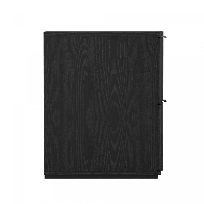 Clive Mid-Century Modern 22\" Nightstand in Black (2-Drawer) 