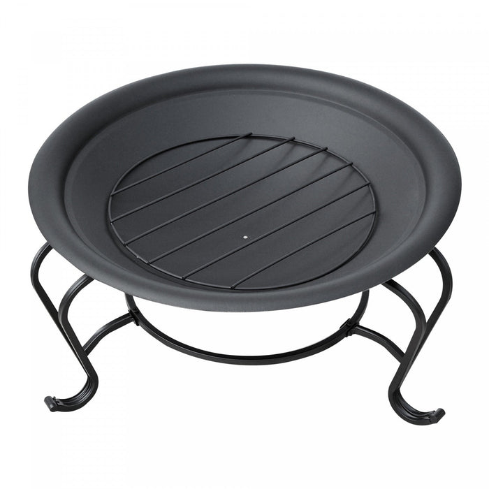 Outsunny 22\" Round Firepit Patio Fireplace Garden Heater Portable Wood Burning Porch With Poker And 