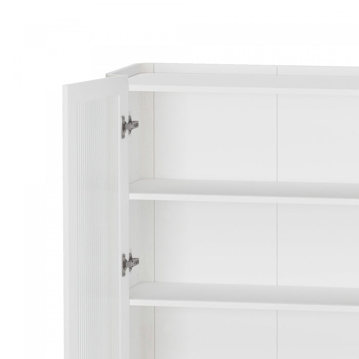 Abbey Modern 2-Piece Buffet and Bookcase in White 
