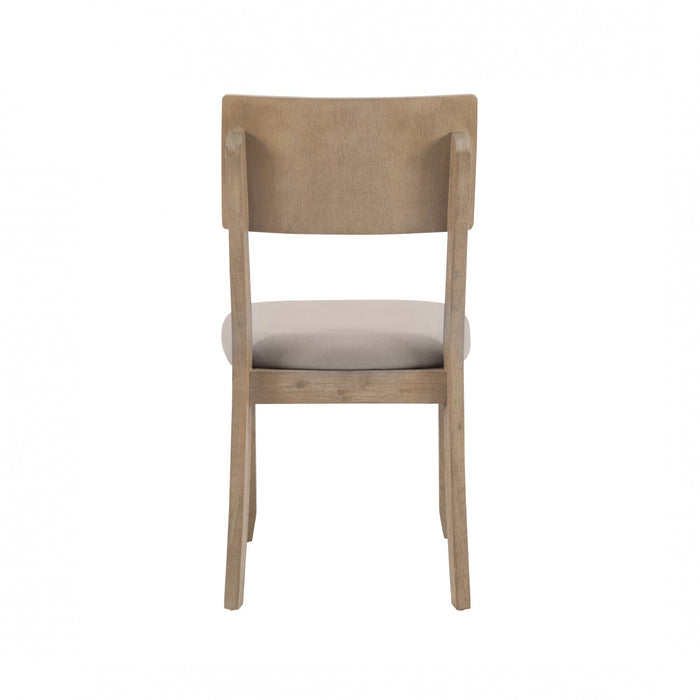 Jorissen Grey Linen-Look Fabric Dining Chair - Set of 2