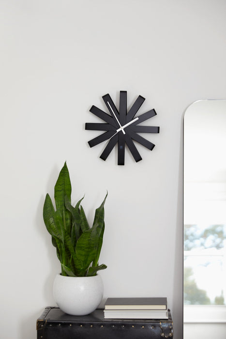 Umbra Modern Steel Ribbon Wall Clock - Black