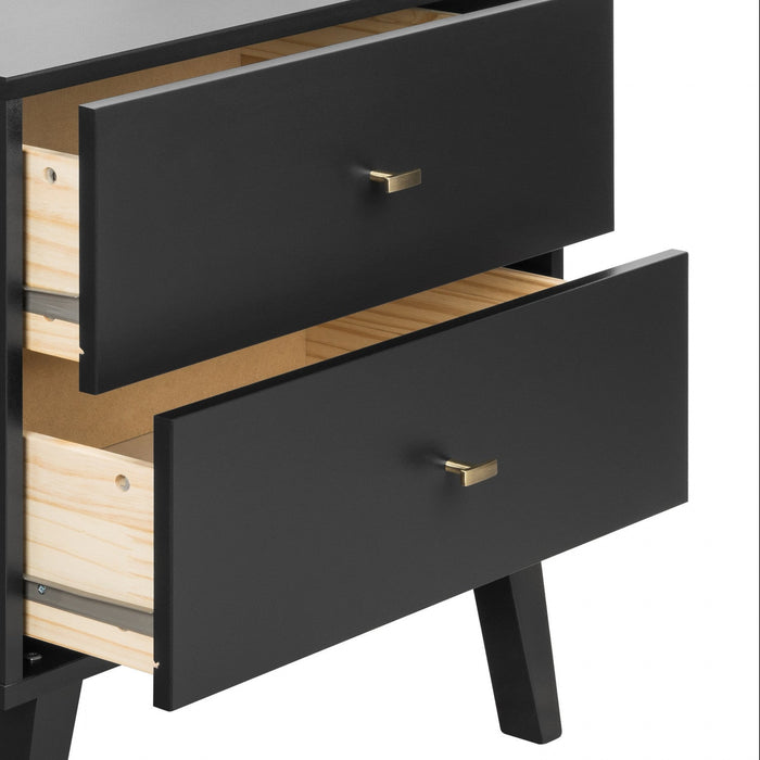 Milo 2-Drawer Tall Nightstand - Black