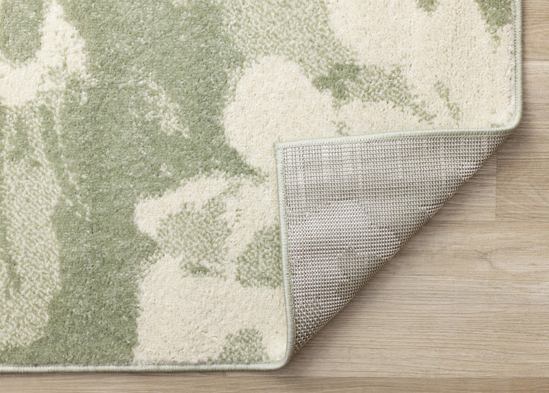 Ellis Floral Green Cream Area Rug - 5'3\" x 7'7\"