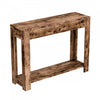 40” Console Table With 2 Drawers And Shelf - Brown Reclaimed Wood 