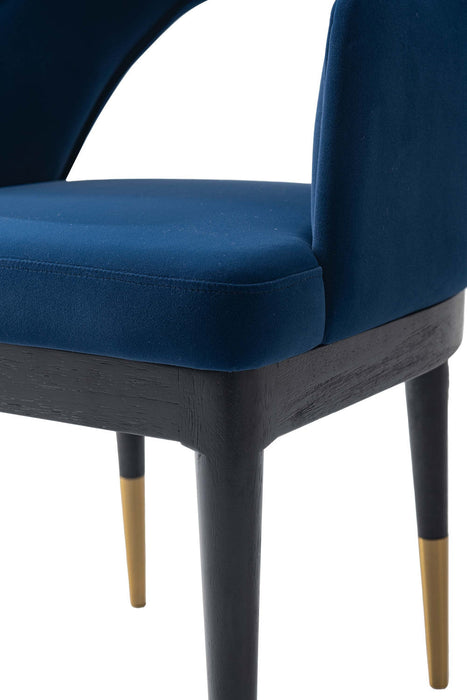 Carrington and Rockaway Modern Industry Chic 7-Piece Dining Set in Midnight Blue and Black 