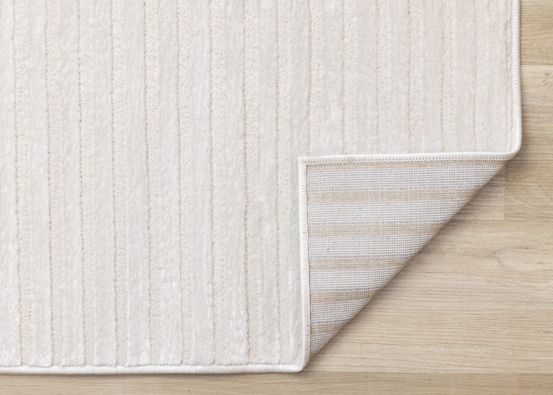 Leonardo White Grey Modern Lines Area Rug - 5'3\" x 7'7\"