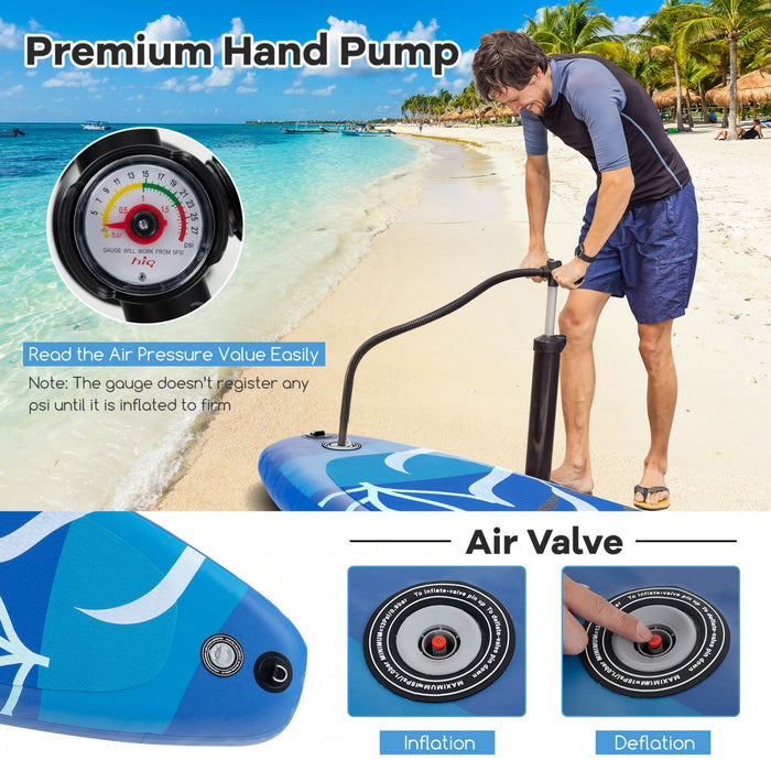 Goplus Large Inflatable Sup Board, Portable Paddle Board With 5d Rings Stand Up Paddle Board For Youth & Adult Navy