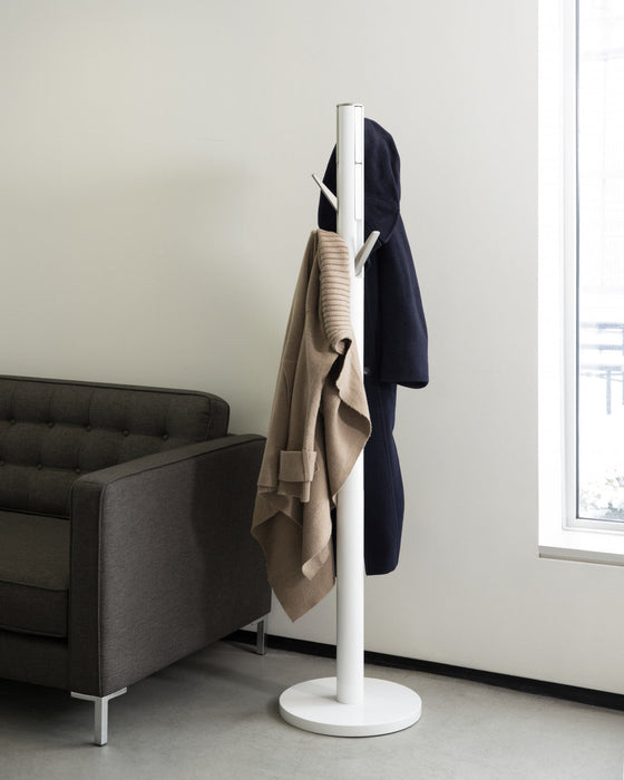 Umbra Modern Wood Flapper Coat Rack - White