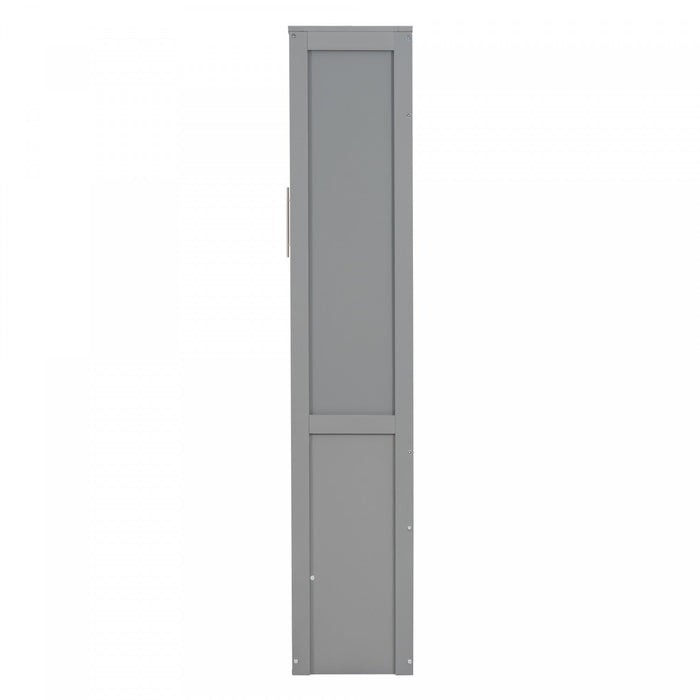 Jocelyn Space-saving Full Murphy Bed With Shelves - Grey 