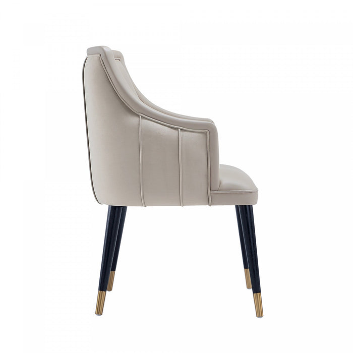 Eda Modern Wood Armchair in Light Gray Dining Chair 