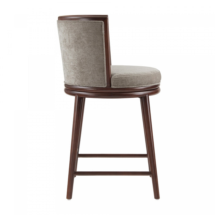 Evalyn Modern Wood Upholstered Counter Stool in Dove 