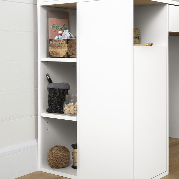 Crea Craft Table With Hutch - Pure White 