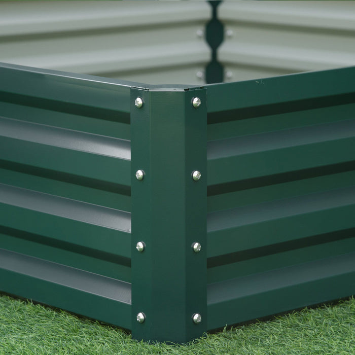 Outsunny 4' X 4' X 1' Raised Garden Bed Box With Weatherized Steel Frame For Vegetables, Flowers, & 