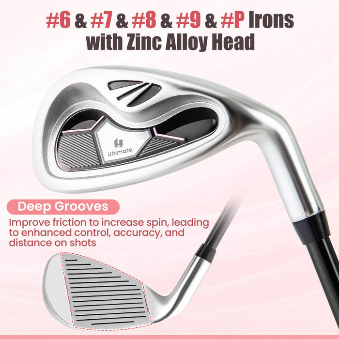 Costway Ladies Womens Complete Golf Clubs Set 10 Pieces Includes Alloy Driver