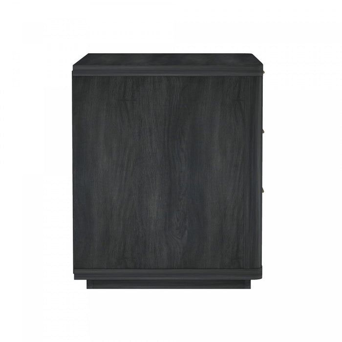 Evelyn Modern 32\" Nightstand in Charcoal Gray (3-Drawer) 