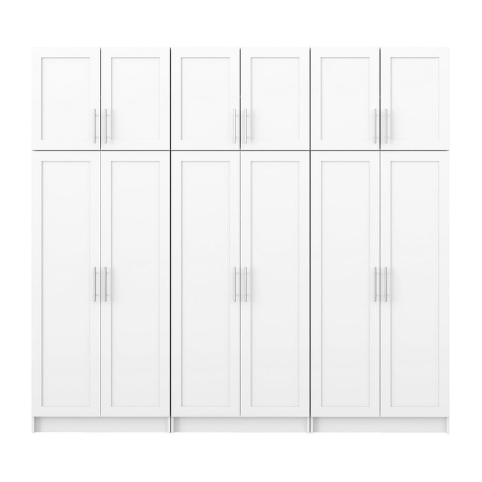 Elite Plus 3-shelf 6-piece Garage Storage Cabinet Set - White 