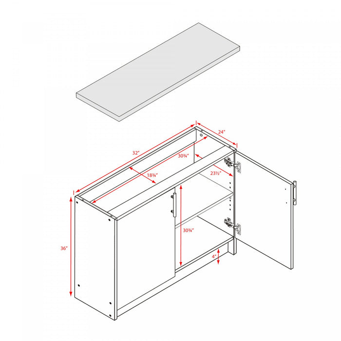 Elite 32\" Cabinet - White