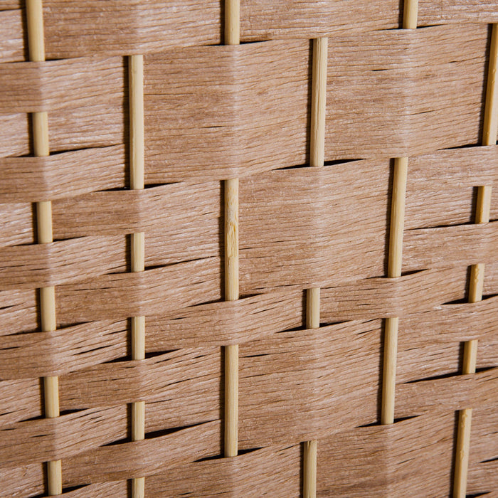 Homcom Double Hinged Woven Wicker Room Divider And Privacy Screens