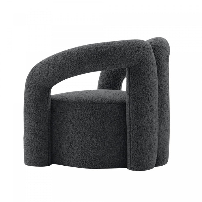Darian Modern Boucle Lounge Chair in Black - Set of 2 