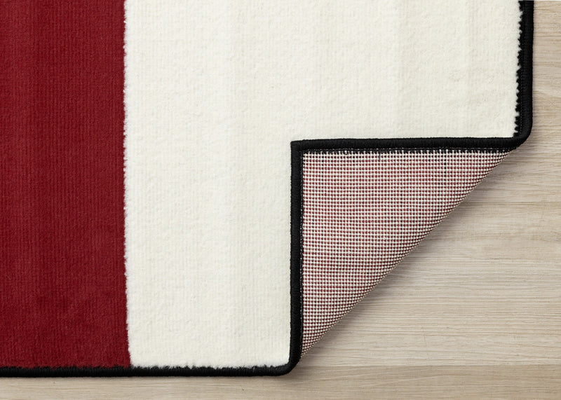 Forte Red Black White Geometric Area Rug - 5'3\" x 7'5\"