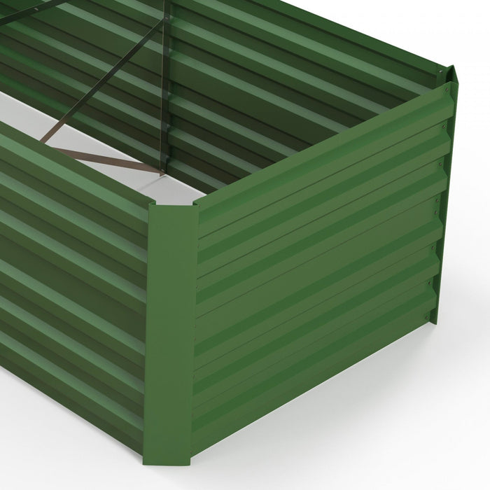 Outsunny Raised Garden Bed, 71\" X 35\" X 23\" Galvanized Steel Planters For Outdoor Plants With Multi-