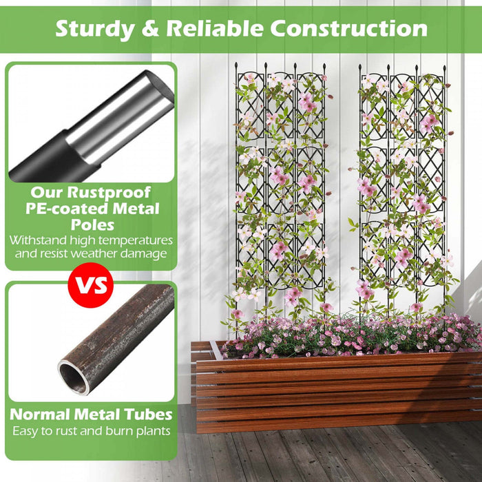Costway 1 Pcs 58" X 73" Garden Trellis For Climbing Plants Rustproof Metal Plant Support Frame