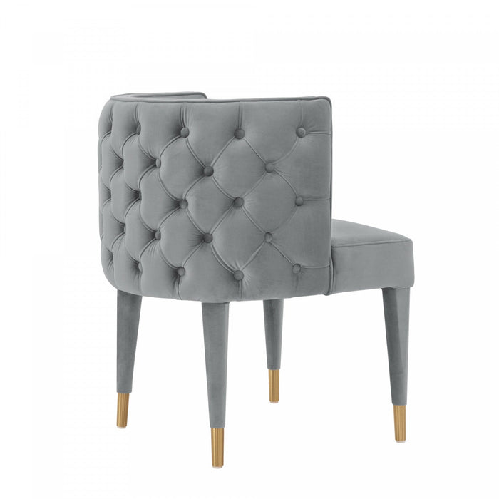 Maya Modern Velvet Dining Chair in Gray - Set of 2 