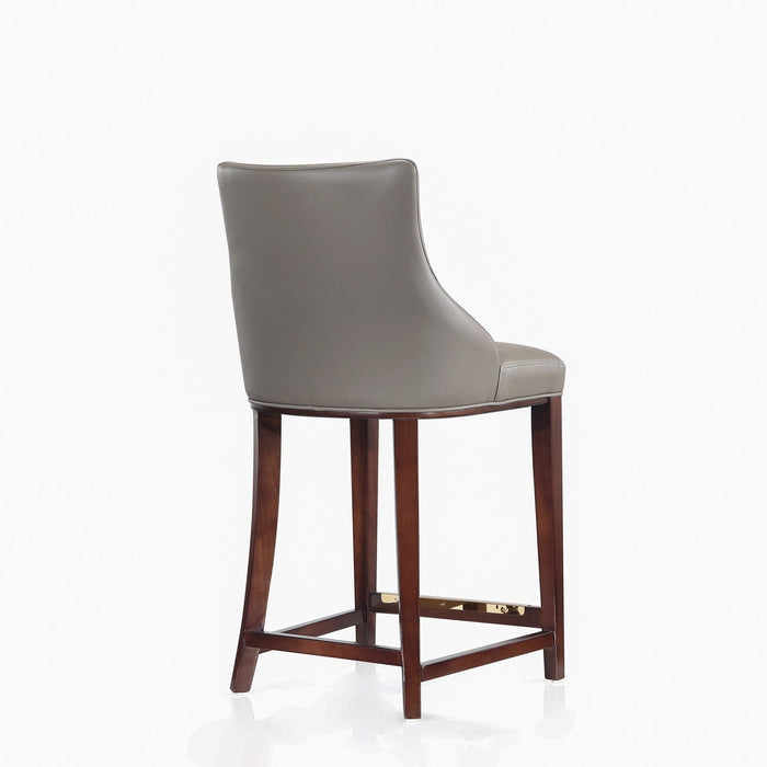 Shubert Modern Wood Upholstered Counter Stool in Dark Taupe - Set of 2 