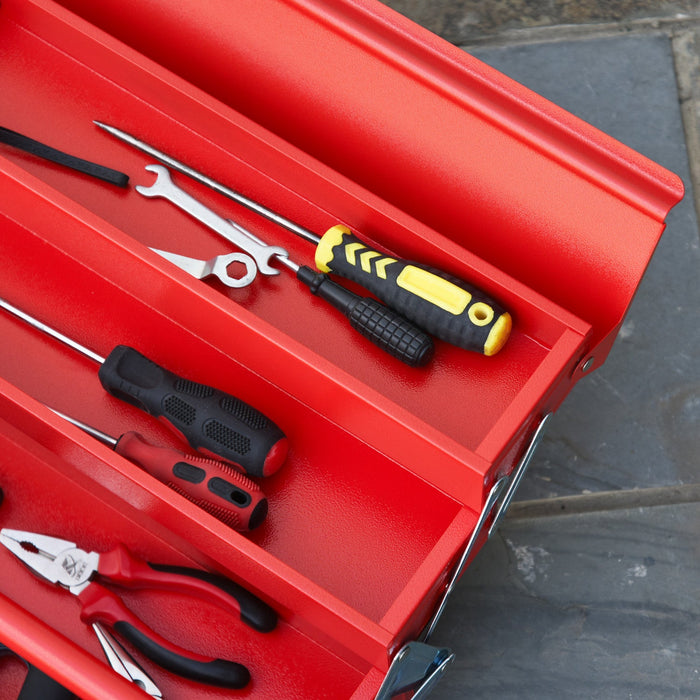 Durhand Portable 5-tray Metal Tool Box