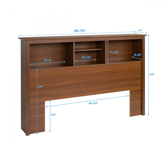 Full/Queen Bookcase Headboard - Cherry