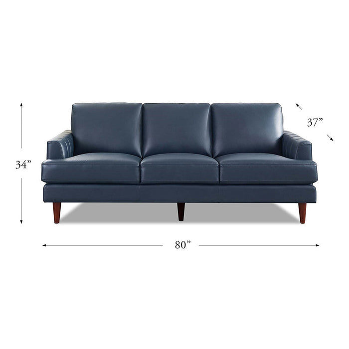 Hydeline Cassis Leather Sofa - Navy