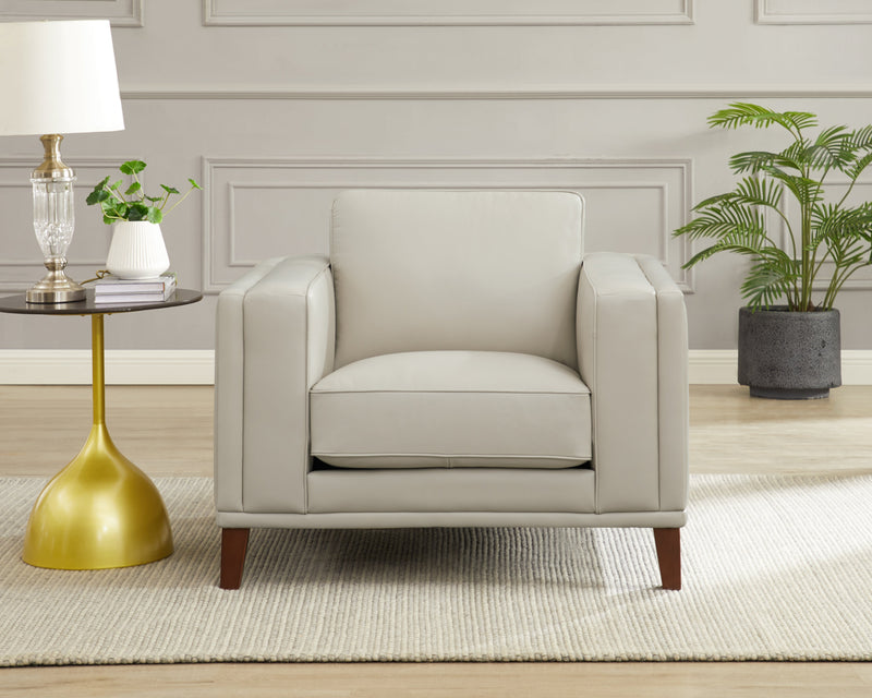 Hydeline Lyon Leather Chair - Vanilla