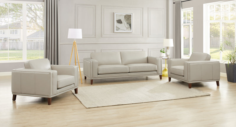 Hydeline Lyon Leather Loveseat - Vanilla
