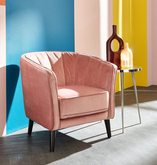 Brinley Velvet Accent Chair - Pink