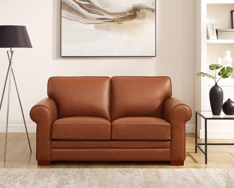 Hydeline Brookfield Leather Loveseat - Brown