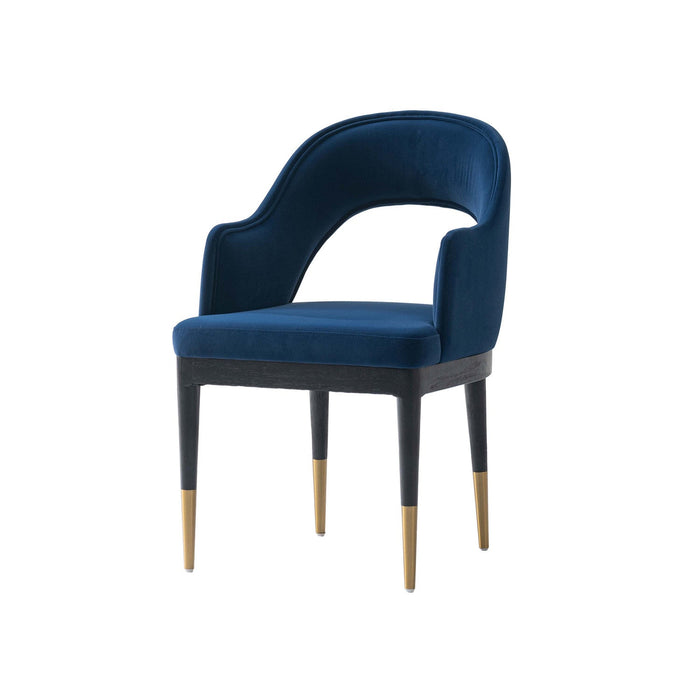 Carrington and Rockaway Modern Industry Chic 7-Piece Dining Set in Midnight Blue and Black 