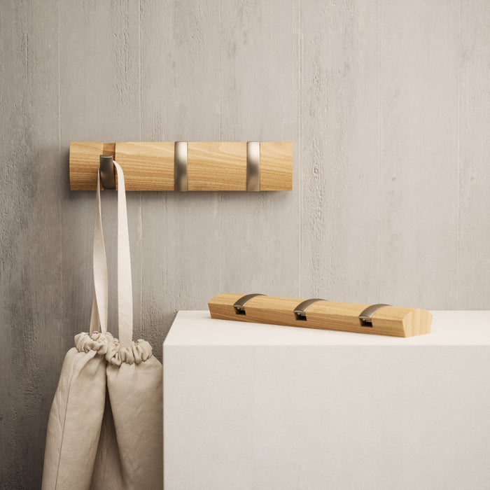 Umbra 3 Flip Wall-Mounted Hooks - Natural