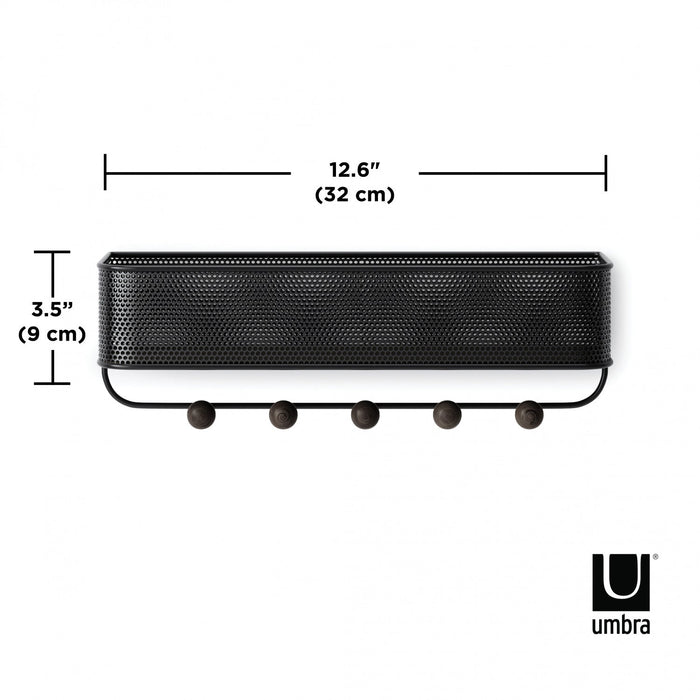 Umbra Estique Organizer Wall Hooks - Black and Walnut