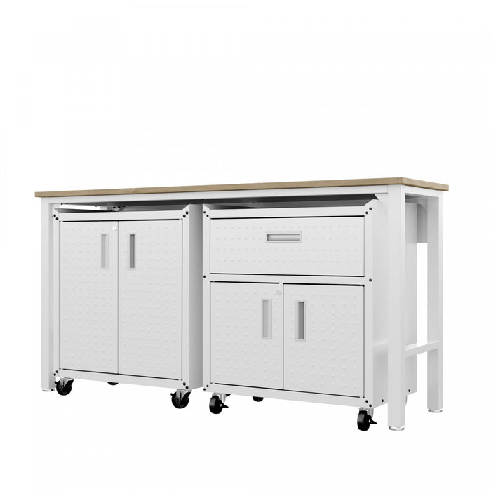 Fortress Modern 3-Piece Garage Set in White Garage Storage 
