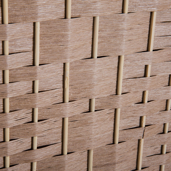 Homcom Double Hinged Woven Wicker Room Divider And Privacy Screens