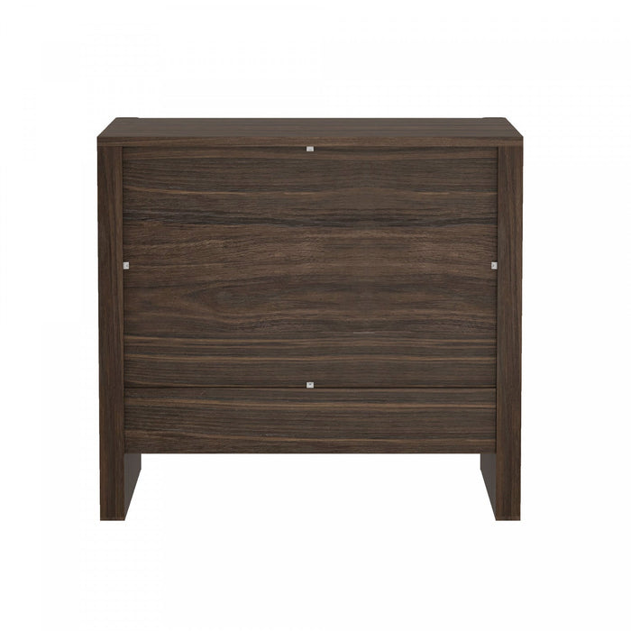 Linda Modern 24\" Nightstand in Walnut Brown (2-Drawer) 