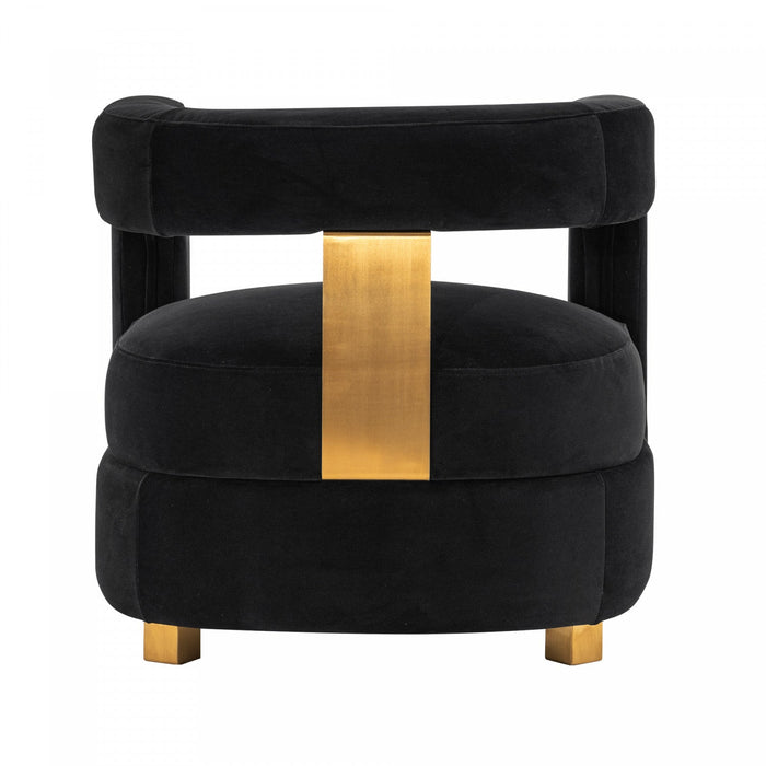 Amirah Modern Velvet Lounge Chair in Black - Set of 2 