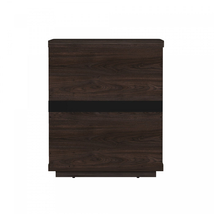 Evelyn Modern 20\" Nightstand in Brown (3-Drawer) 