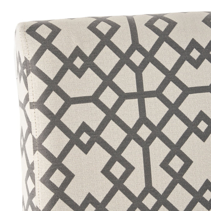 Oliver Linen-look Fabric Accent Chair With Rubberwood Legs - Grey and Ivory 