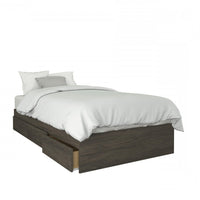 Nordika Twin Storage Platform Bed - Grey 