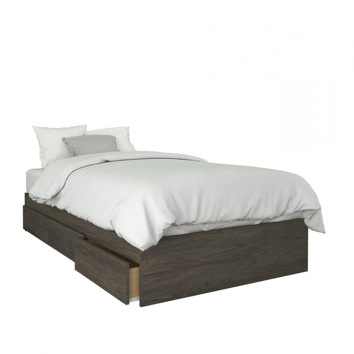 Nordika Twin Storage Platform Bed - Grey 