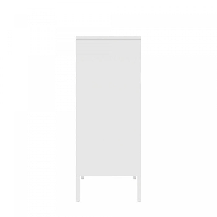 Amelia Modern 32\" Metal Accent Cabinet in White 