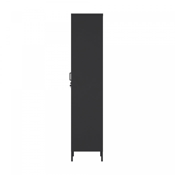 Naomi Modern 15\" Metal Storage Cabinet in Black Armoire 