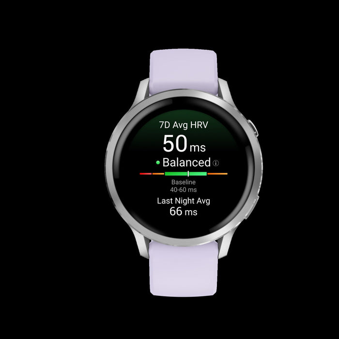 Garmin Venu 4 41mm Silver Periwinkle Wellness Smartwatch - Activity Tracker, HRV Status, Pulse Ox, Women's Health, Multi-Band GPS, Daily Workouts